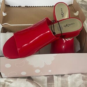 East 5th Shiny Red Patent Slide Mules size 8 new in box